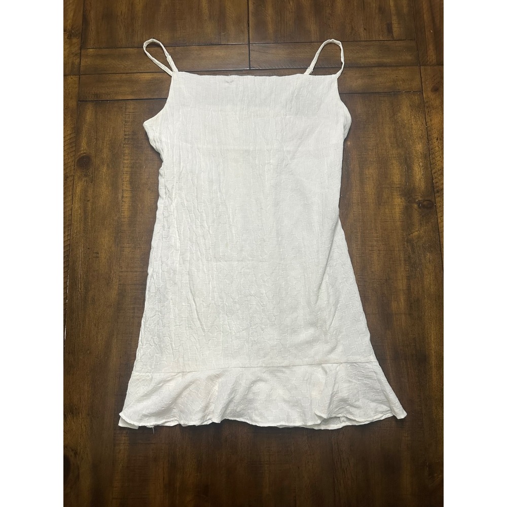 Live To Be Spoiled Womens White Ruffle Hem‎ Mini Dress Graduation Dress L